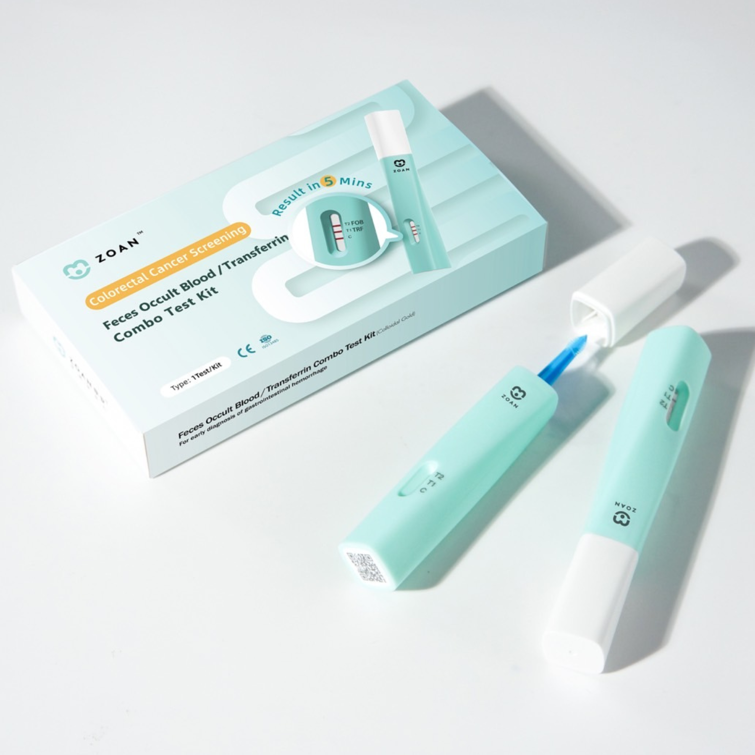 โซน ชุดตรวจคัดกรองมะเร็งลำไส้ใหญ่ ชนิดตรวจหาเลือดแฝง และทรานสเฟอร์รินในอุจจาระ (แบบชุดเดี่ยว)